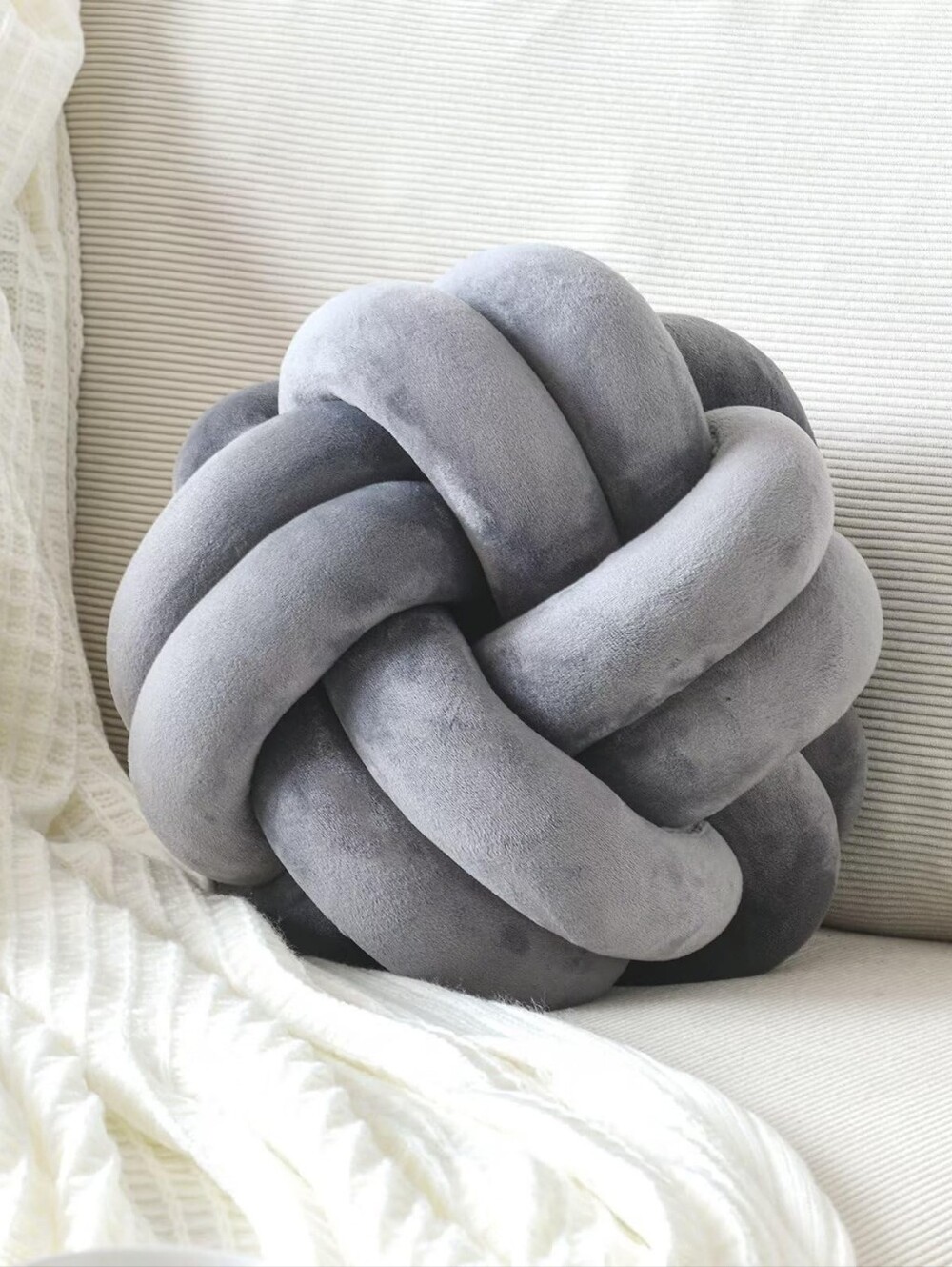 Dark Grey Knot Pillow